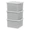 IRIS Gray Snap Tight Plastic Letter & Legal File Organizer Box, 3ct.